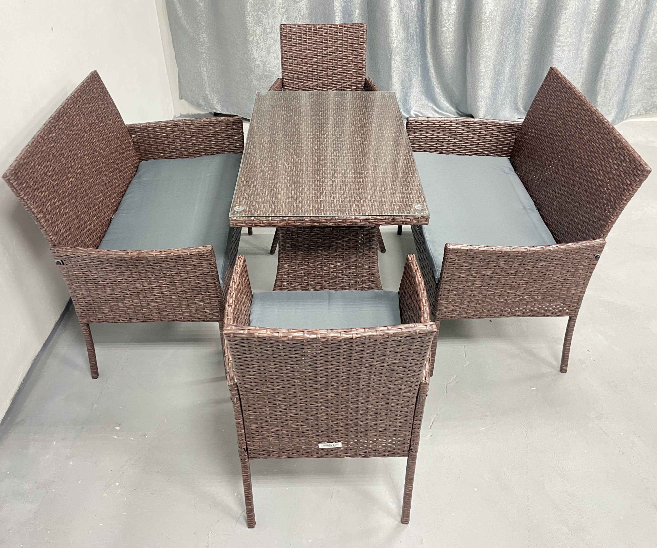 Садові меблі з ротангу Lounge Loft Набір "Обідній M-107" Темно-коричневий - Зображення 5