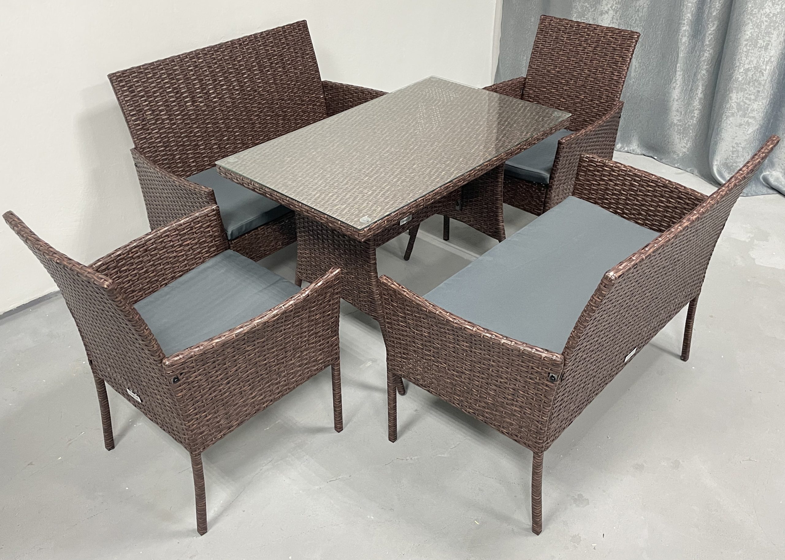 Садові меблі з ротангу Lounge Loft Набір "Обідній M-107" Темно-коричневий - Зображення 3
