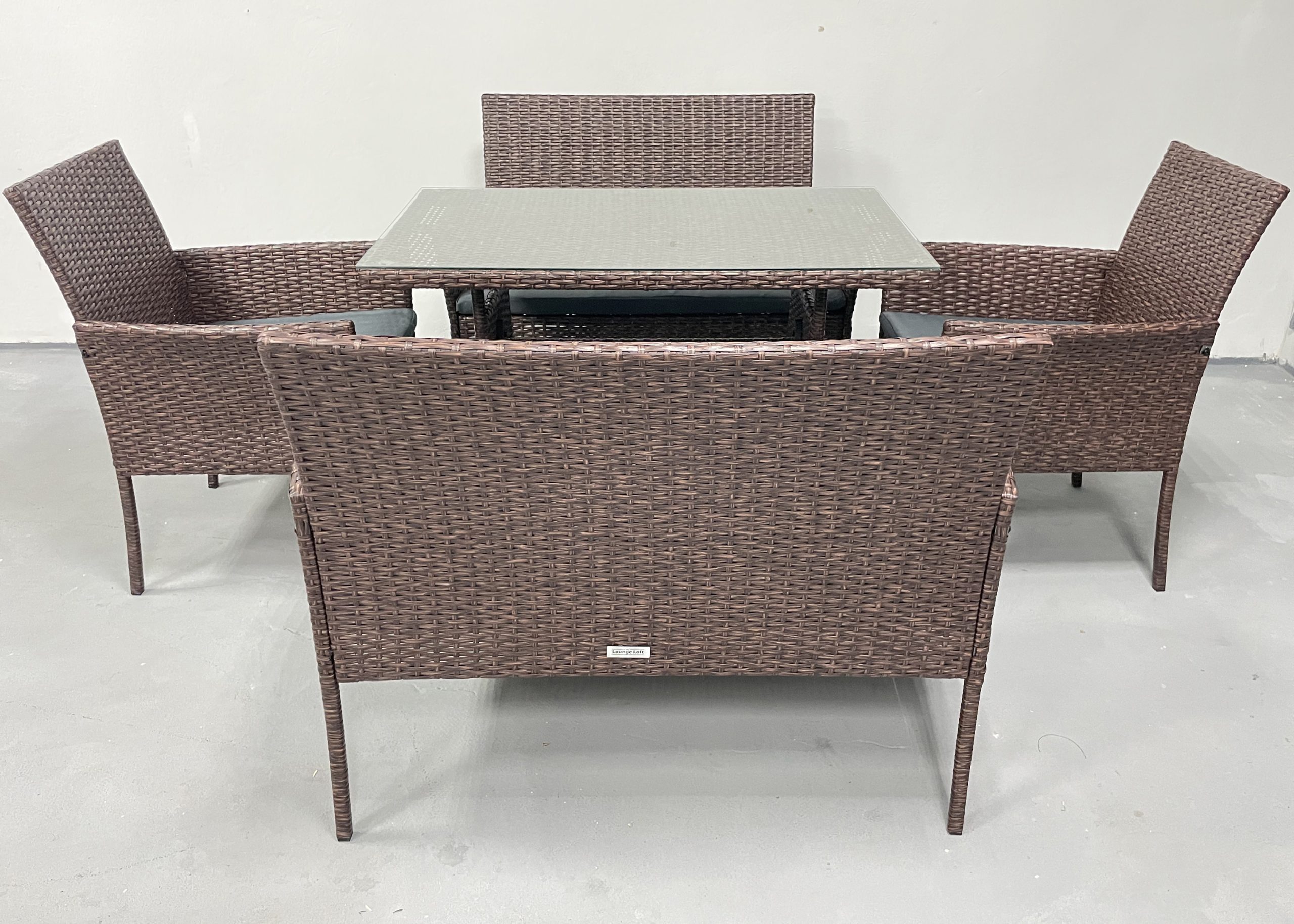 Садові меблі з ротангу Lounge Loft Набір "Обідній M-107" Темно-коричневий - Зображення 6