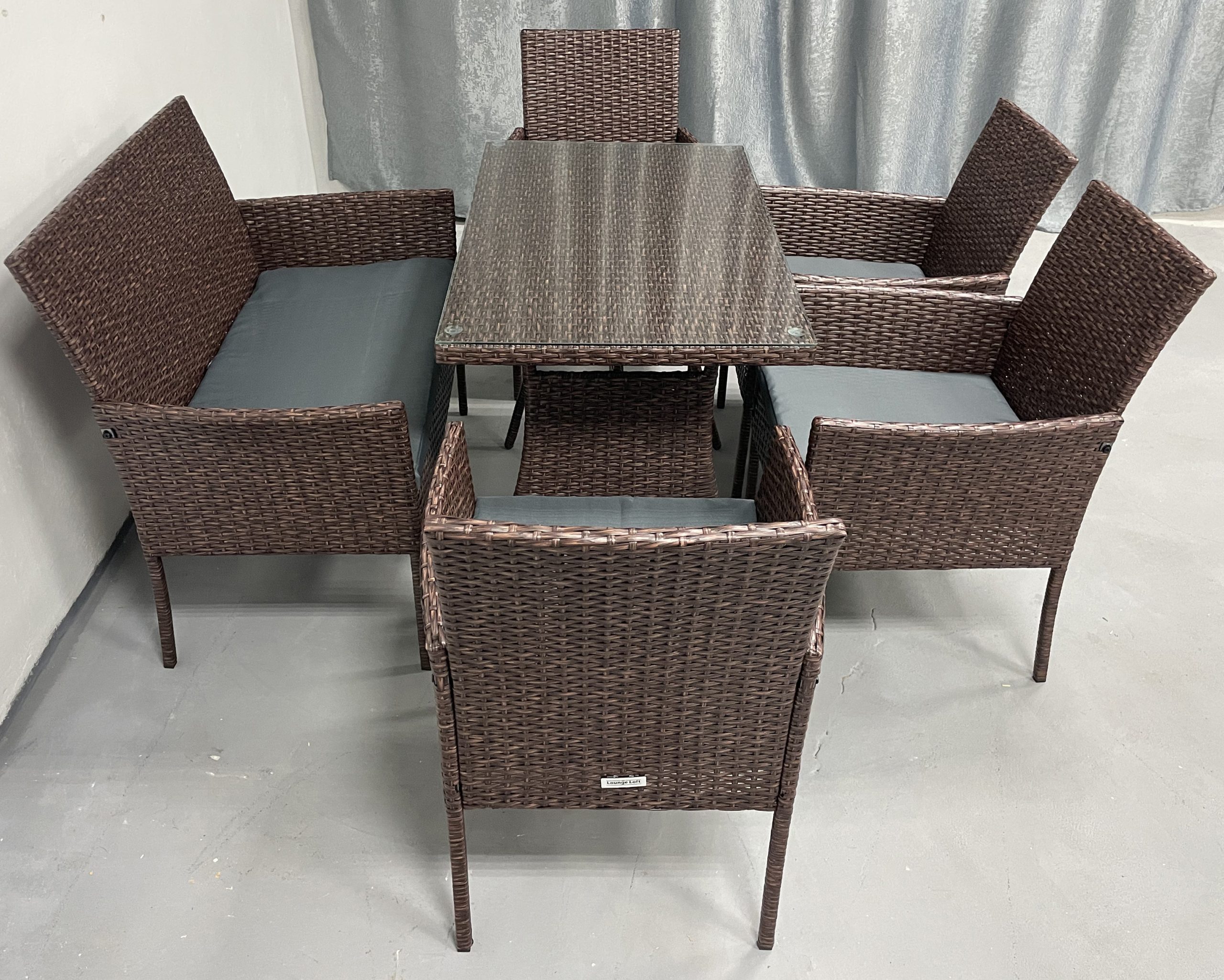 Садові меблі з ротангу Lounge Loft Набір "Обідній L-108" Темно-коричневий - Зображення 5